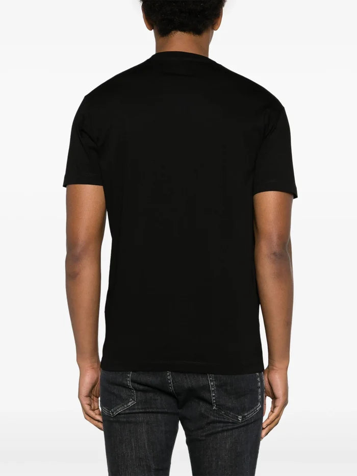 DSQUARED2 Icon Blur Cool Fit Cotton T-shirt Black/Fluo Pink - MAISONDEFASHION.COM