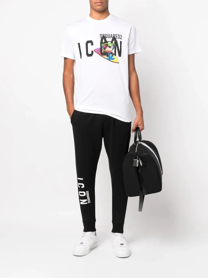 DSQUARED2 Icon Dog T-shirt White - MAISONDEFASHION.COM
