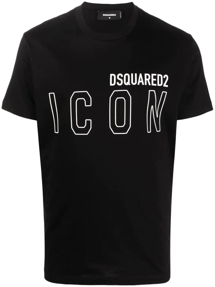 DSQUARED2 Icon Outline T-shirt Black/White - MAISONDEFASHION.COM