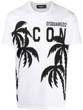 DSQUARED2 Icon Palms T-shirt White - MAISONDEFASHION.COM