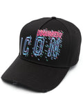 DSQUARED2 ICON Seasonal Gaming Print Baseball Cap Black - MAISONDEFASHION.COM