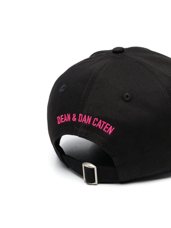 DSQUARED2 ICON Seasonal Gaming Print Baseball Cap Black - MAISONDEFASHION.COM