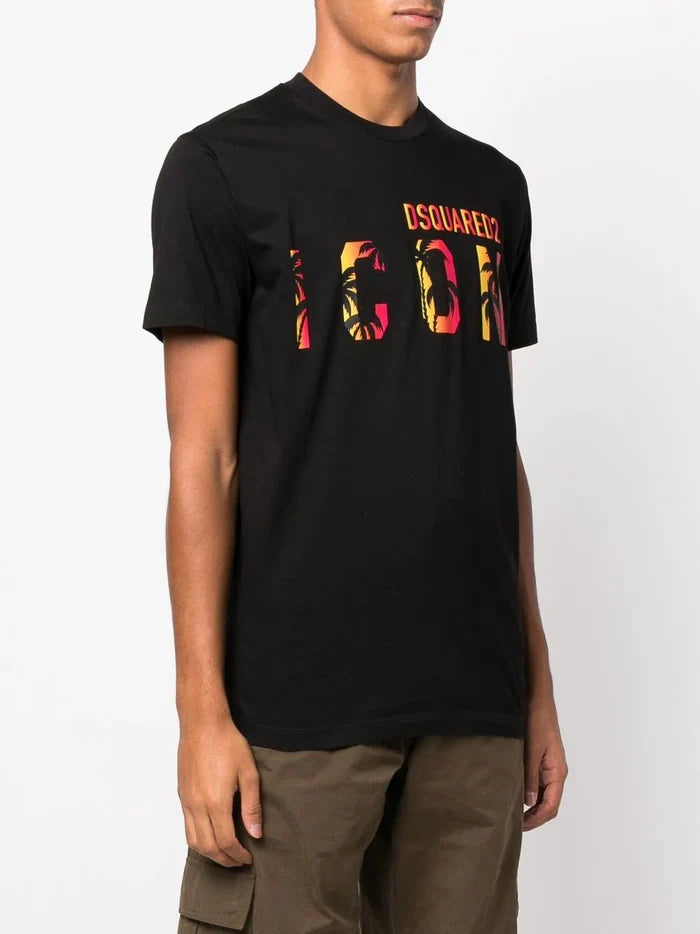 DSQUARED2 Icon Sunset T-shirt Black - MAISONDEFASHION.COM