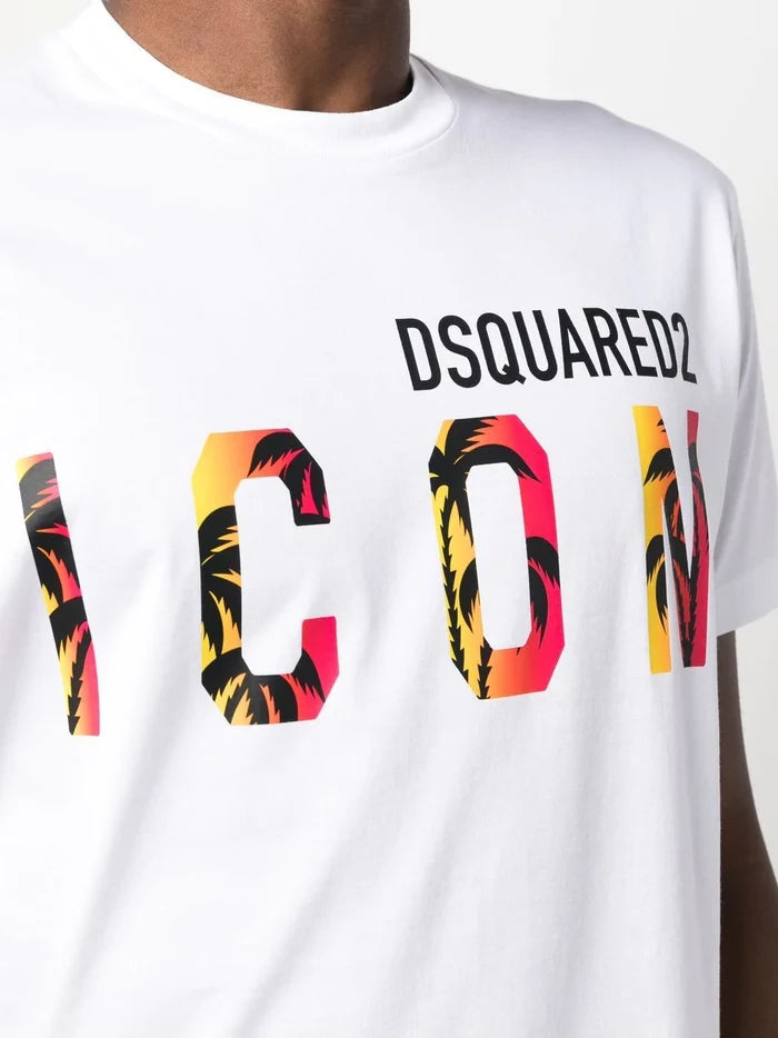 DSQUARED2 Icon Sunset T-shirt White - MAISONDEFASHION.COM