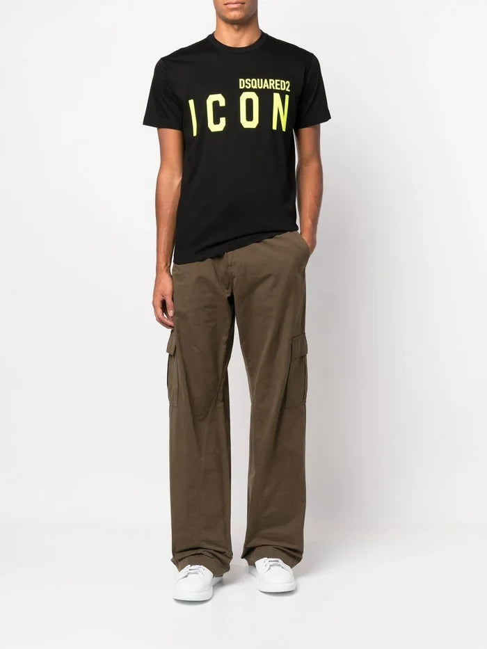 DSQUARED2 Icon T-shirt Black/Fluo - MAISONDEFASHION.COM
