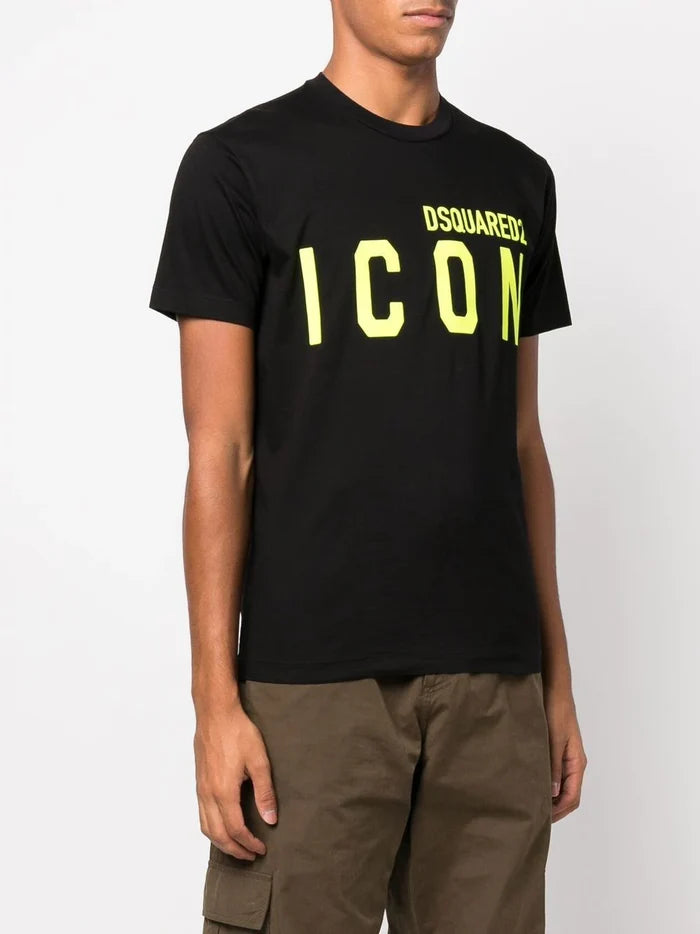 DSQUARED2 Icon T-shirt Black/Fluo - MAISONDEFASHION.COM