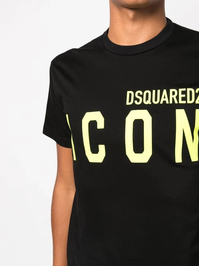 DSQUARED2 Icon T-shirt Black/Fluo - MAISONDEFASHION.COM