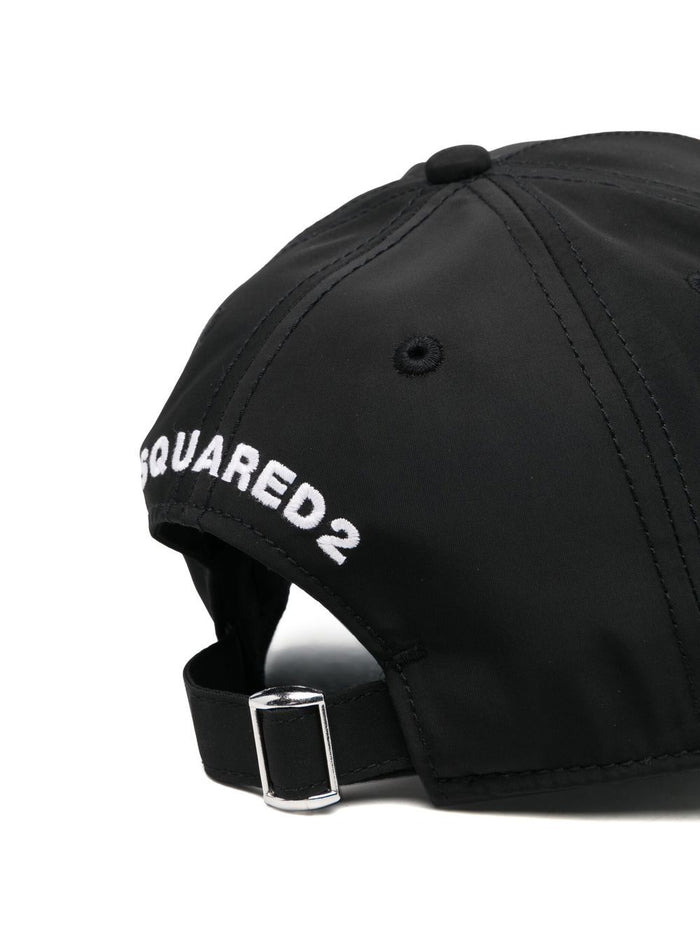 DSQUARED2 KIDS D2 Logo Print Cap Black/White - MAISONDEFASHION.COM