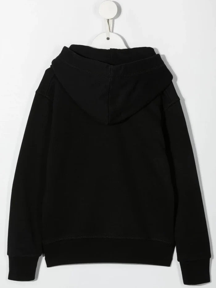 DSQUARED2 KIDS Icon Logo Print Hoodie Black/White - MAISONDEFASHION.COM