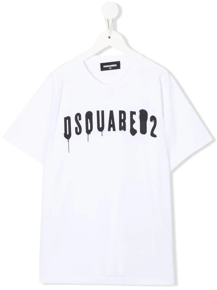 DSQUARED2 KIDS Logo Print Relax T-Shirt White - MAISONDEFASHION.COM