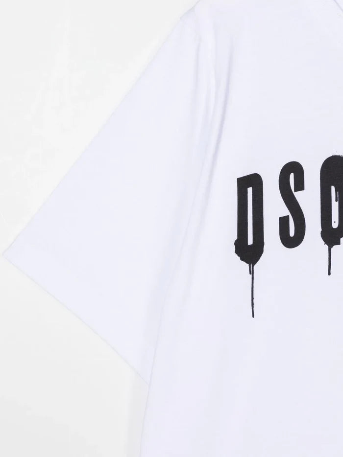 DSQUARED2 KIDS Logo Print Relax T-Shirt White - MAISONDEFASHION.COM