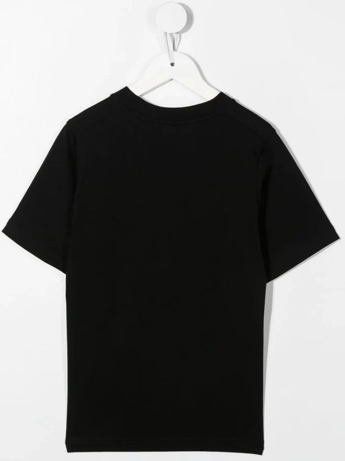 DSQUARED2 KIDS Logo Print T-Shirt Black/White - MAISONDEFASHION.COM
