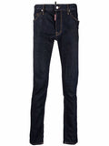 DSQUARED2 Logo Dark Rinse Cool Guy Jeans Blue - MAISONDEFASHION.COM
