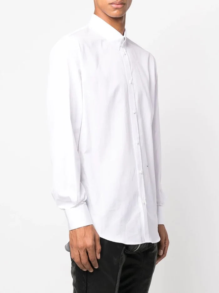 DSQUARED2 Logo Detail Button Shirt White - MAISONDEFASHION.COM