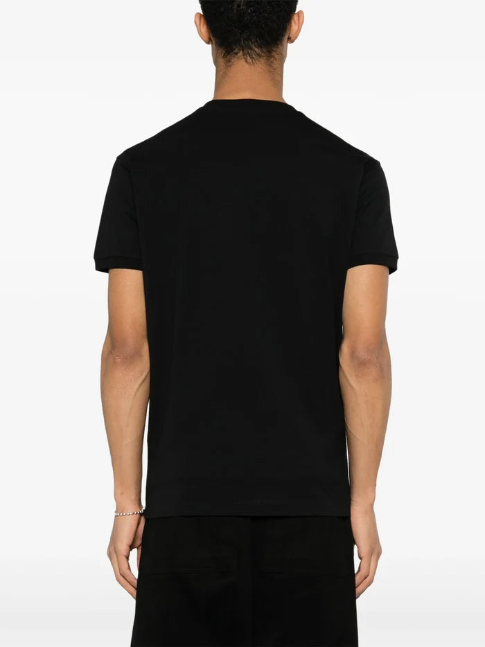 DSQUARED2 Logo Graphic Print Cotton T-Shirt Black/White - MAISONDEFASHION.COM