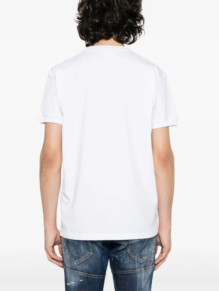 DSQUARED2 Logo Graphic Print Cotton T-Shirt White - MAISONDEFASHION.COM