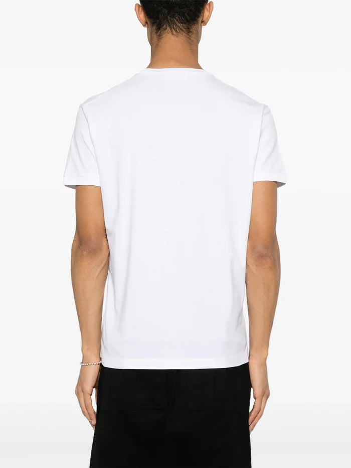 DSQUARED2 Logo Graphic Print Cotton T-Shirt White/Black - MAISONDEFASHION.COM