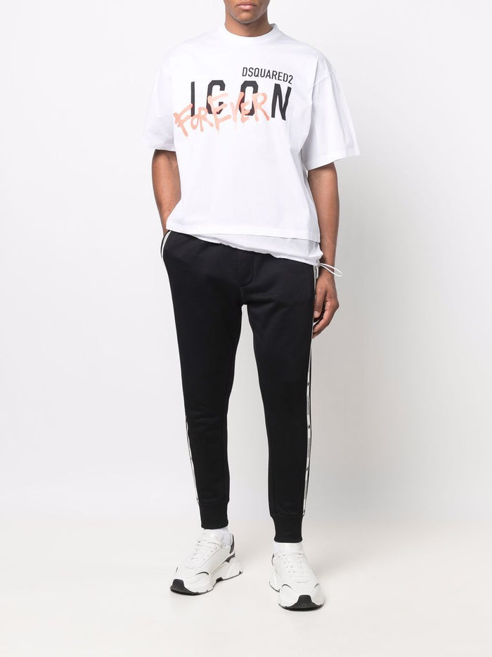 DSQUARED2 Logo Tape Detail Track Pants Black - MAISONDEFASHION.COM