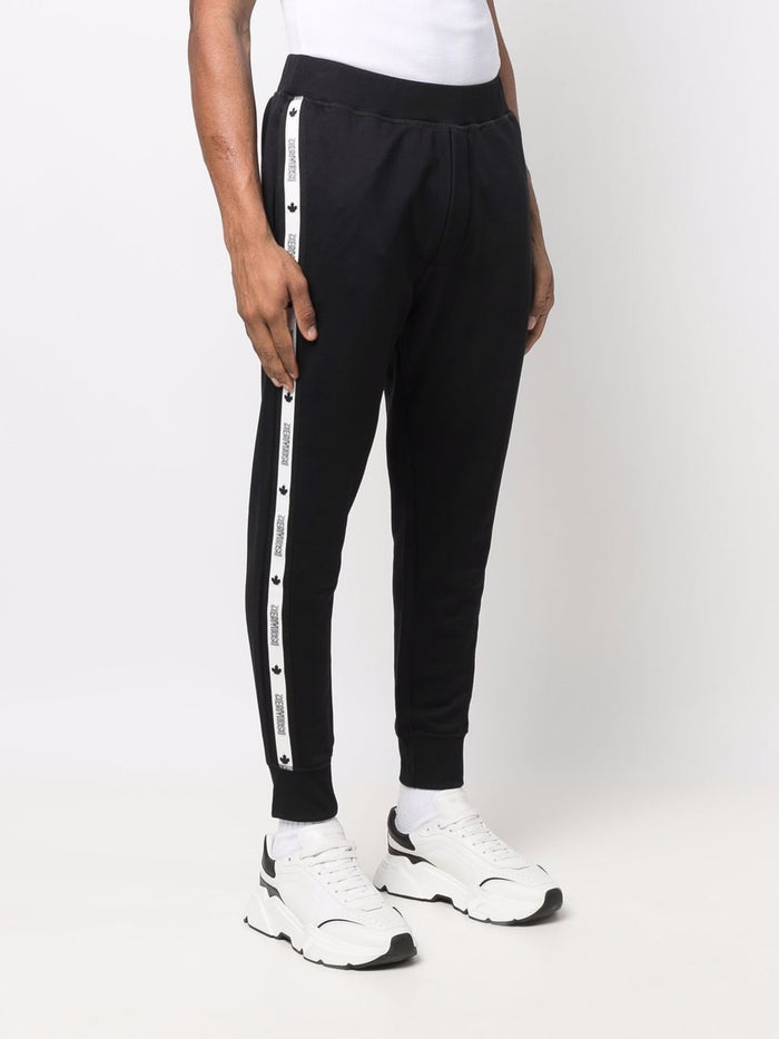 DSQUARED2 Logo Tape Detail Track Pants Black - MAISONDEFASHION.COM