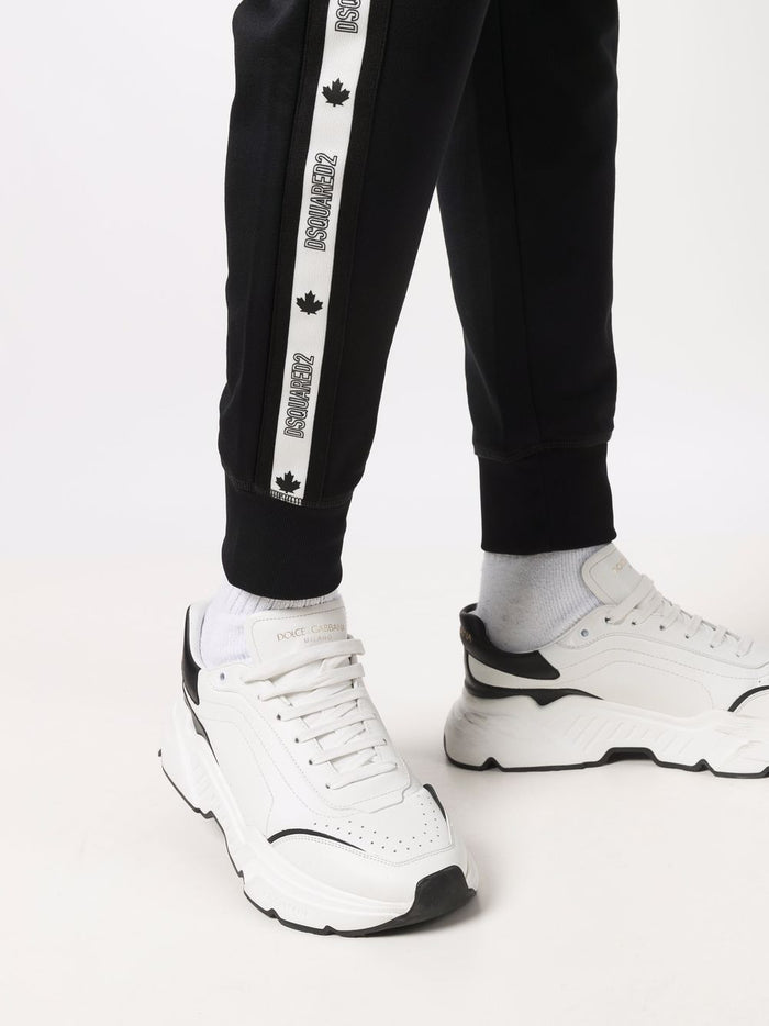 DSQUARED2 Logo Tape Detail Track Pants Black - MAISONDEFASHION.COM