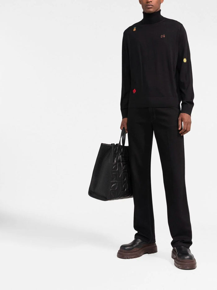 DSQUARED2 Monster Turtleneck Black - MAISONDEFASHION.COM