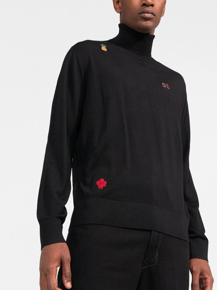 DSQUARED2 Monster Turtleneck Black - MAISONDEFASHION.COM