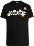 DSQUARED2 Pac Man Cigarette T-Shirt Black - MAISONDEFASHION.COM