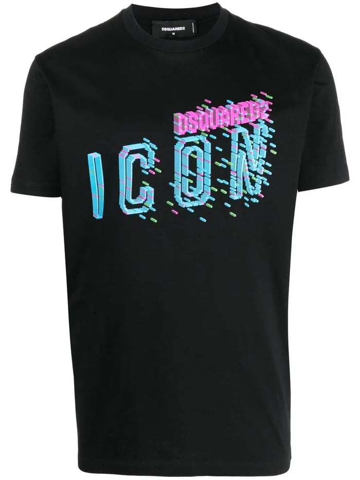 DSQUARED2 Pixeled Icon Cool T-Shirt Black - MAISONDEFASHION.COM