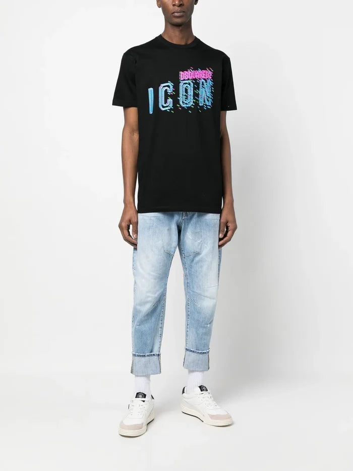 DSQUARED2 Pixeled Icon Cool T-Shirt Black - MAISONDEFASHION.COM