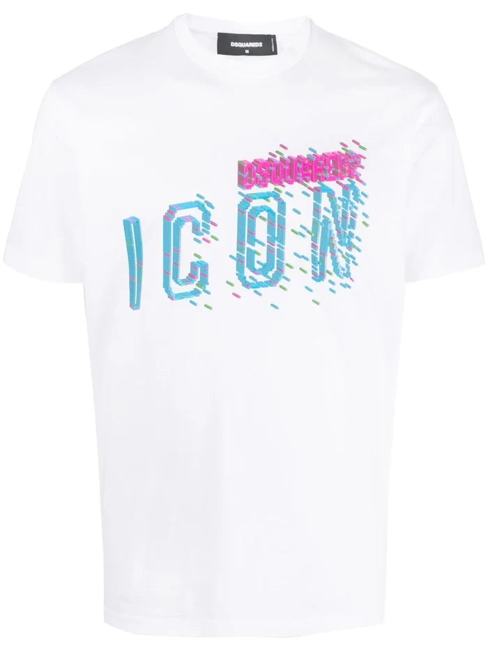 DSQUARED2 Pixeled Icon Cool T-Shirt White - MAISONDEFASHION.COM