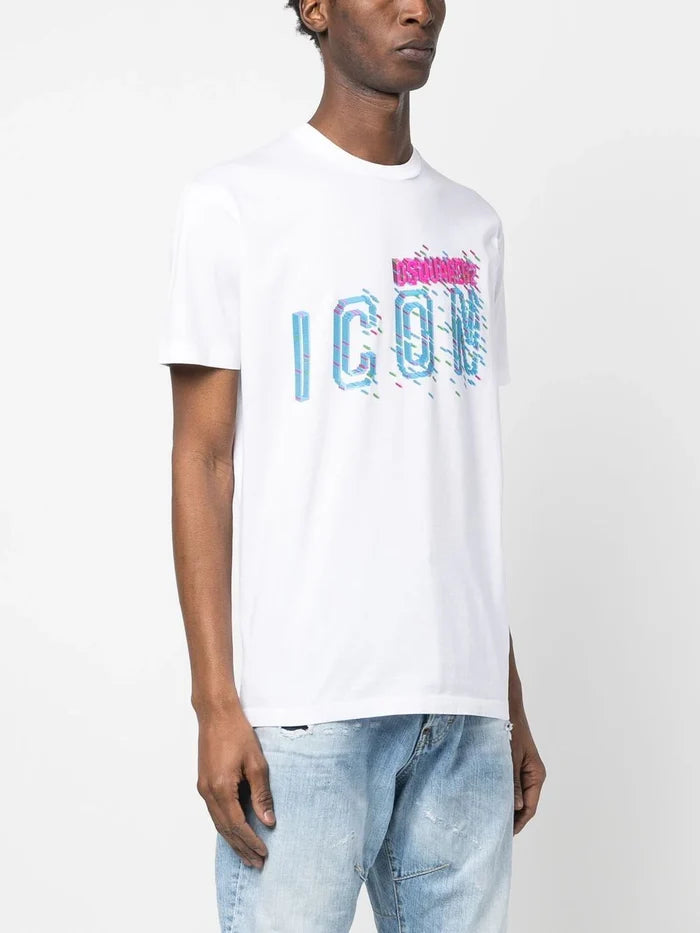 DSQUARED2 Pixeled Icon Cool T-Shirt White - MAISONDEFASHION.COM