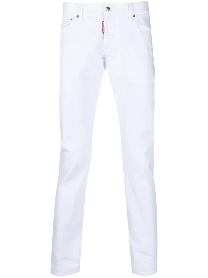 DSQUARED2 Slim Cut Leg Jeans White - MAISONDEFASHION.COM