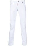 DSQUARED2 Slim Cut Leg Jeans White - MAISONDEFASHION.COM
