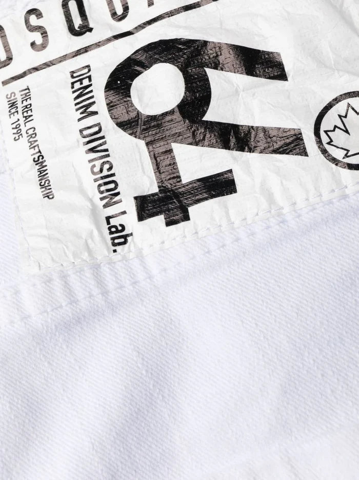 DSQUARED2 Slim Cut Leg Jeans White - MAISONDEFASHION.COM