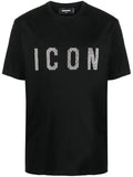 DSQUARED2 Studded Icon T-Shirt Black - MAISONDEFASHION.COM