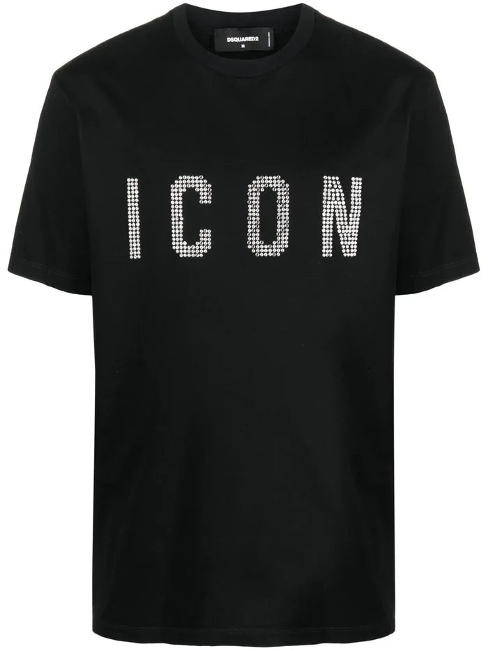 DSQUARED2 Studded Icon T-Shirt Black - MAISONDEFASHION.COM