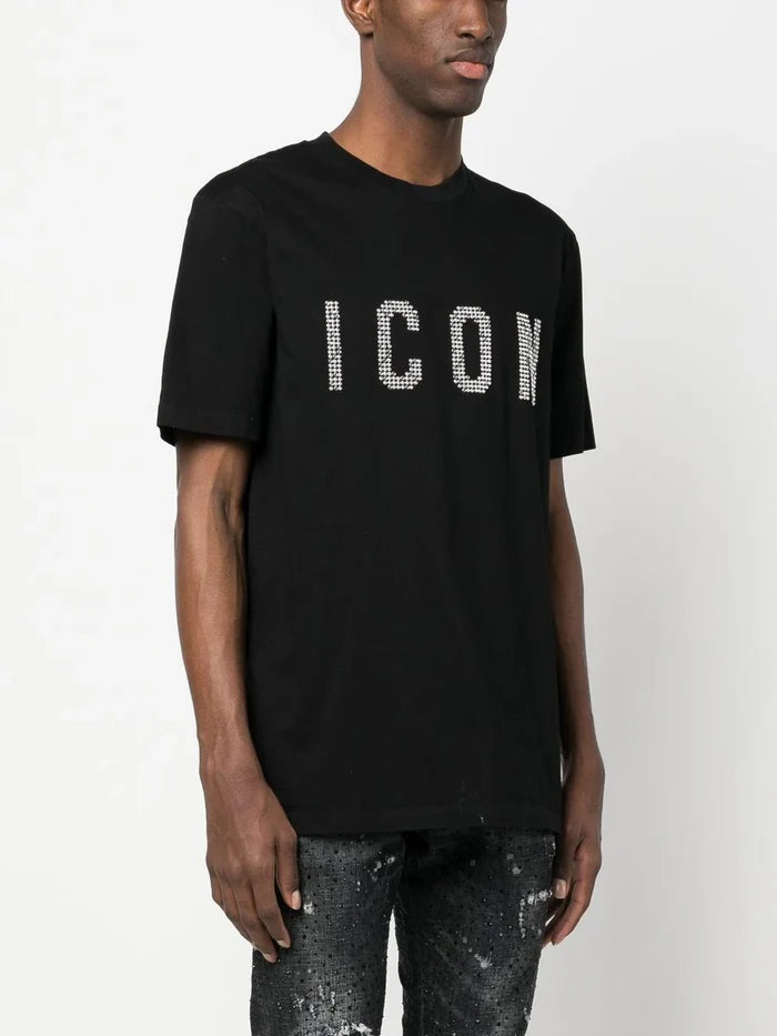 DSQUARED2 Studded Icon T-Shirt Black - MAISONDEFASHION.COM