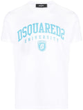 DSQUARED2 University Print Cool T-Shirt White - MAISONDEFASHION.COM
