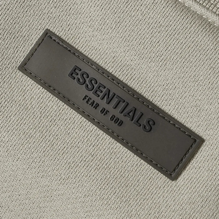 Fear of God ESSENTIALS Logo Crew Neck Sweatshirt Smoke - MAISONDEFASHION.COM