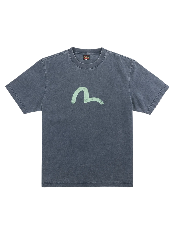 EVISU Ebisu & Seagull Print T-shirt Navy
