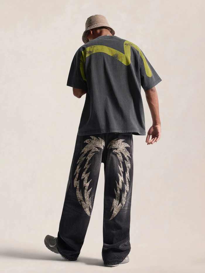 EVISU Ebisu Spirit Lightning & Daicock Print T-shirt Charcoal