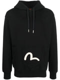 EVISU Logo-print Cotton Hoodie Black - MAISONDEFASHION.COM