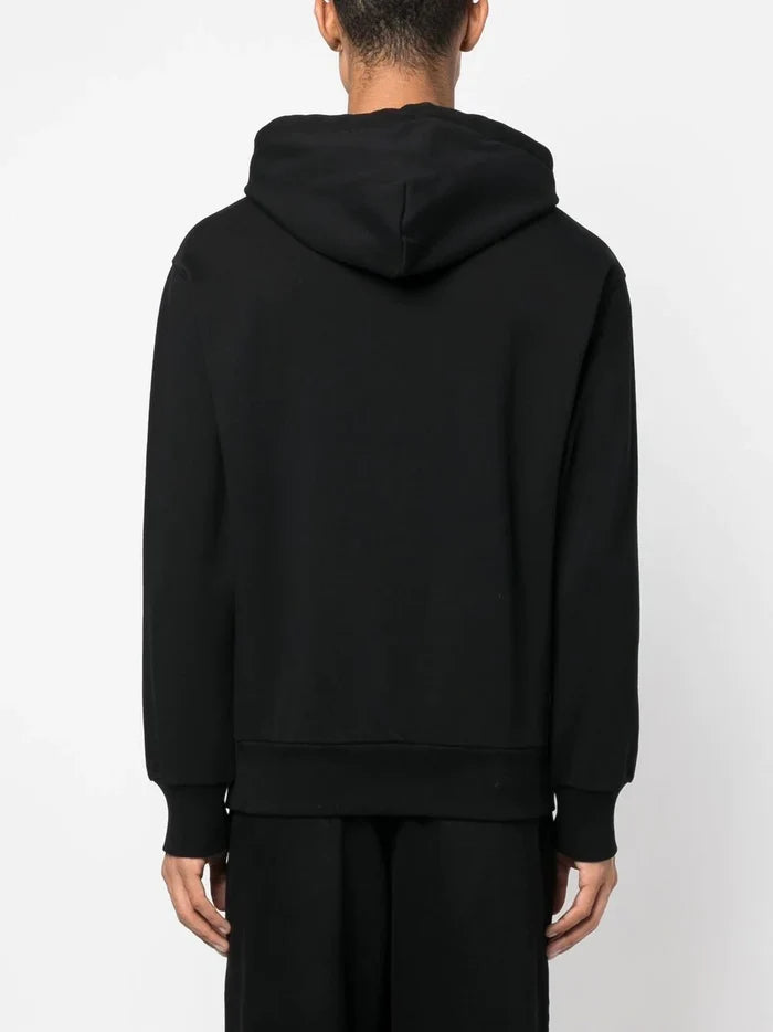 EVISU Logo-print Cotton Hoodie Black - MAISONDEFASHION.COM