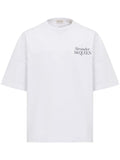 ALEXANDER MCQUEEN MEN Exploded Logo T-Shirt White/Black - MAISONDEFASHION.COM