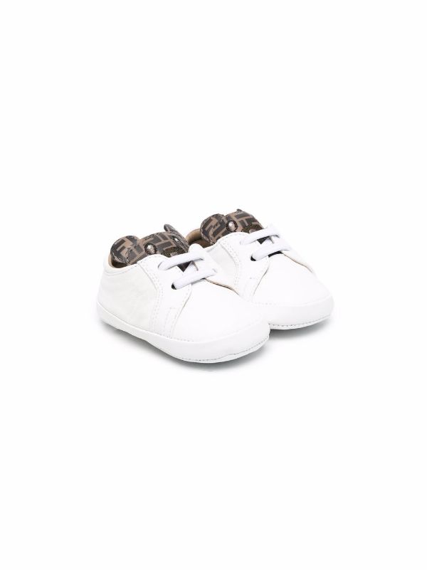 FENDI BABY FF-pattern Bear Pre-walkers White - MAISONDEFASHION.COM
