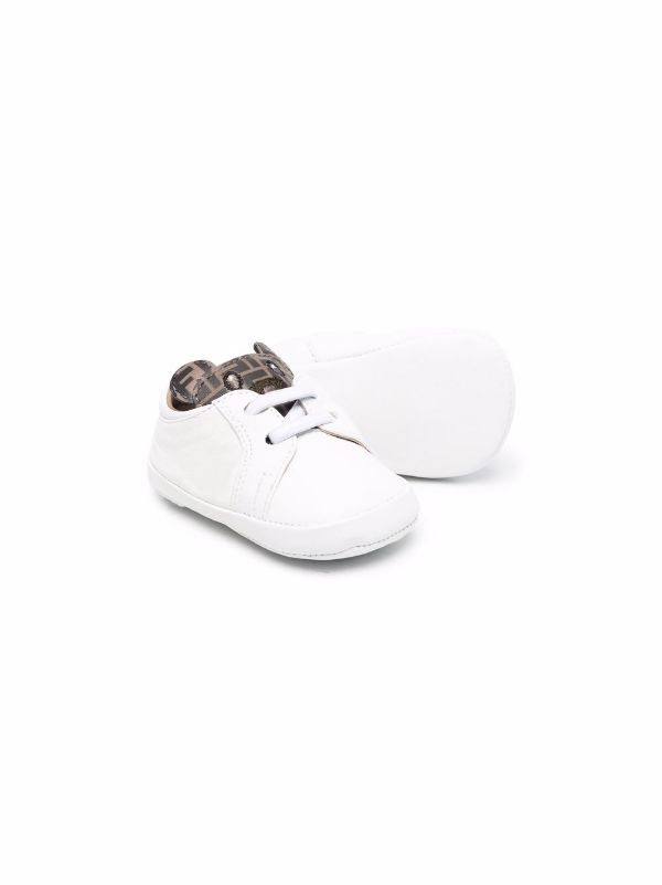 FENDI BABY FF-pattern Bear Pre-walkers White - MAISONDEFASHION.COM