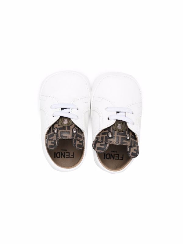 FENDI BABY FF-pattern Bear Pre-walkers White - MAISONDEFASHION.COM