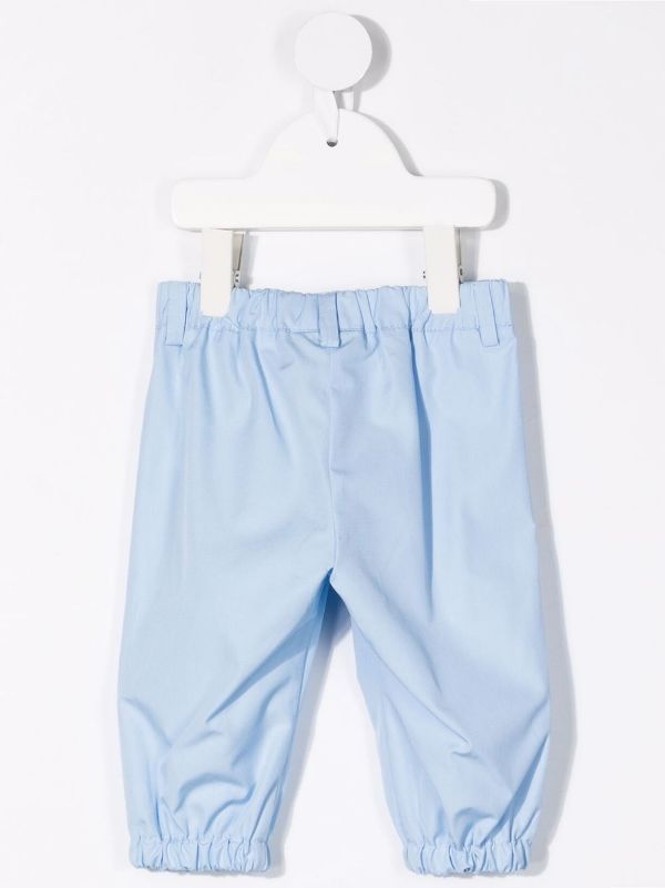 FENDI BABY Logo-waistband Trousers Blue - MAISONDEFASHION.COM