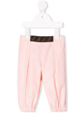 FENDI BABY Logo-waistband Trousers Pink - MAISONDEFASHION.COM
