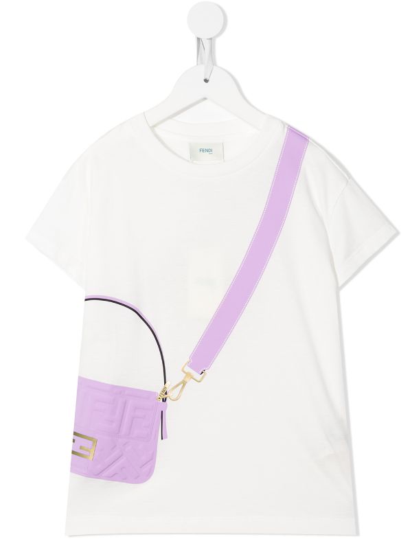 FENDI KIDS Graphic-print Short-sleeved T-shirt White - MAISONDEFASHION.COM